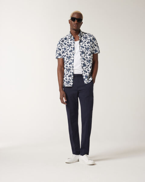 Floral Button-up Shirt, Blue, hi-res